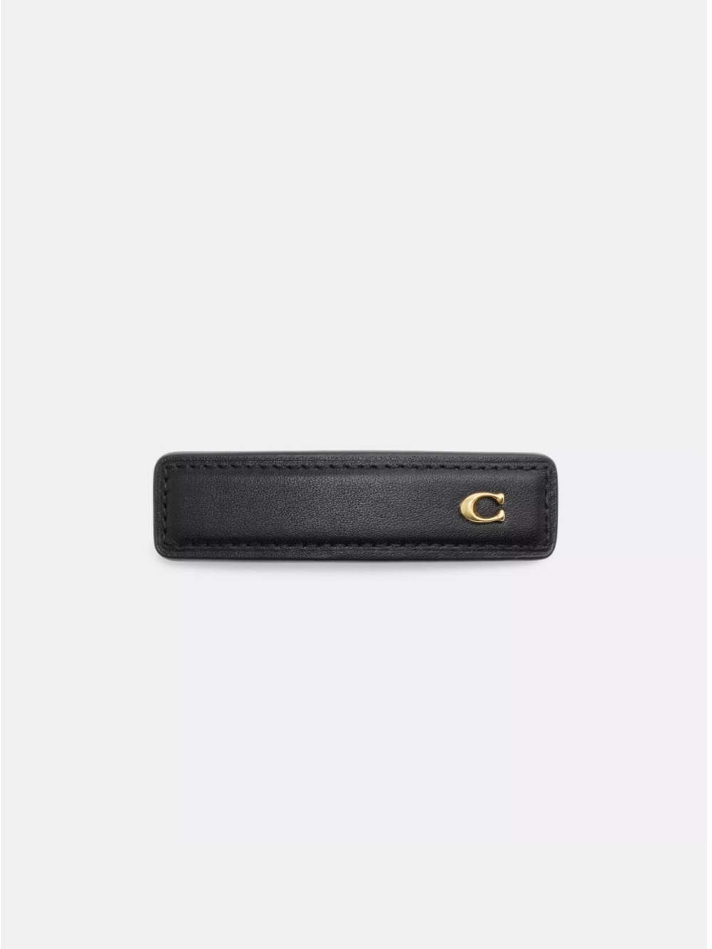 Coach Leather Barrette Signature Leather New Black 3.5”